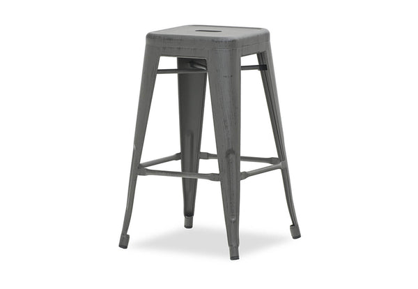 HARZ 68CM ANTIQUE GUNMETAL FINISH STOOL ANTIQUE GUNMETAL
