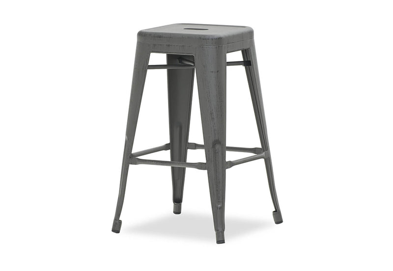 HARZ 68CM ANTIQUE GUNMETAL FINISH STOOL ANTIQUE GUNMETAL