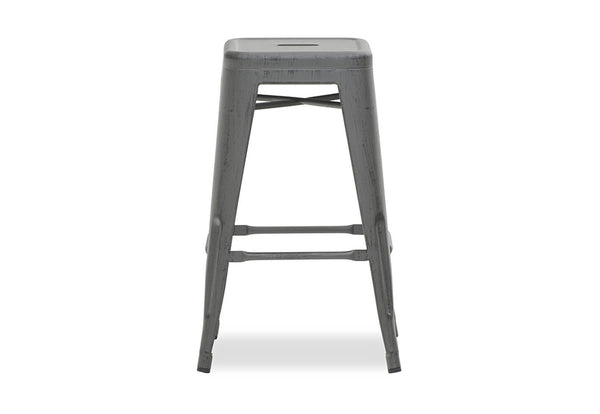 HARZ 68CM ANTIQUE GUNMETAL FINISH STOOL ANTIQUE GUNMETAL