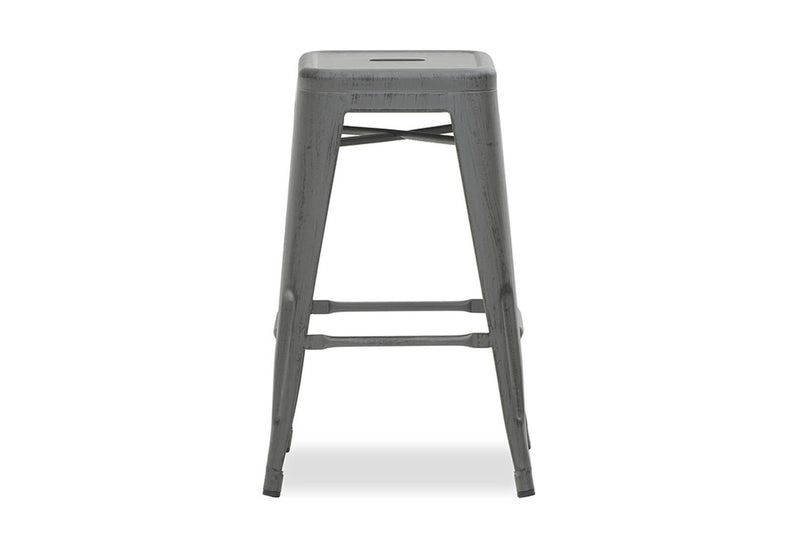 HARZ 68CM ANTIQUE GUNMETAL FINISH STOOL ANTIQUE GUNMETAL