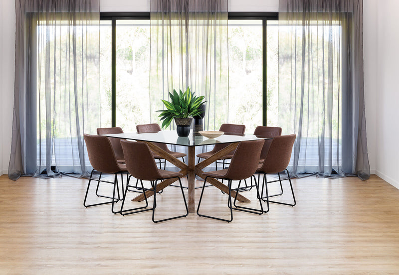 PROMENADE 9 PIECE DINING SUITE WITH LOIRE DINING CHAIRS TAN