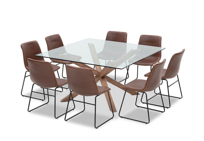 PROMENADE 9 PIECE DINING SUITE WITH LOIRE DINING CHAIRS TAN