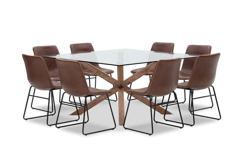 PROMENADE 9 PIECE DINING SUITE WITH LOIRE DINING CHAIRS TAN