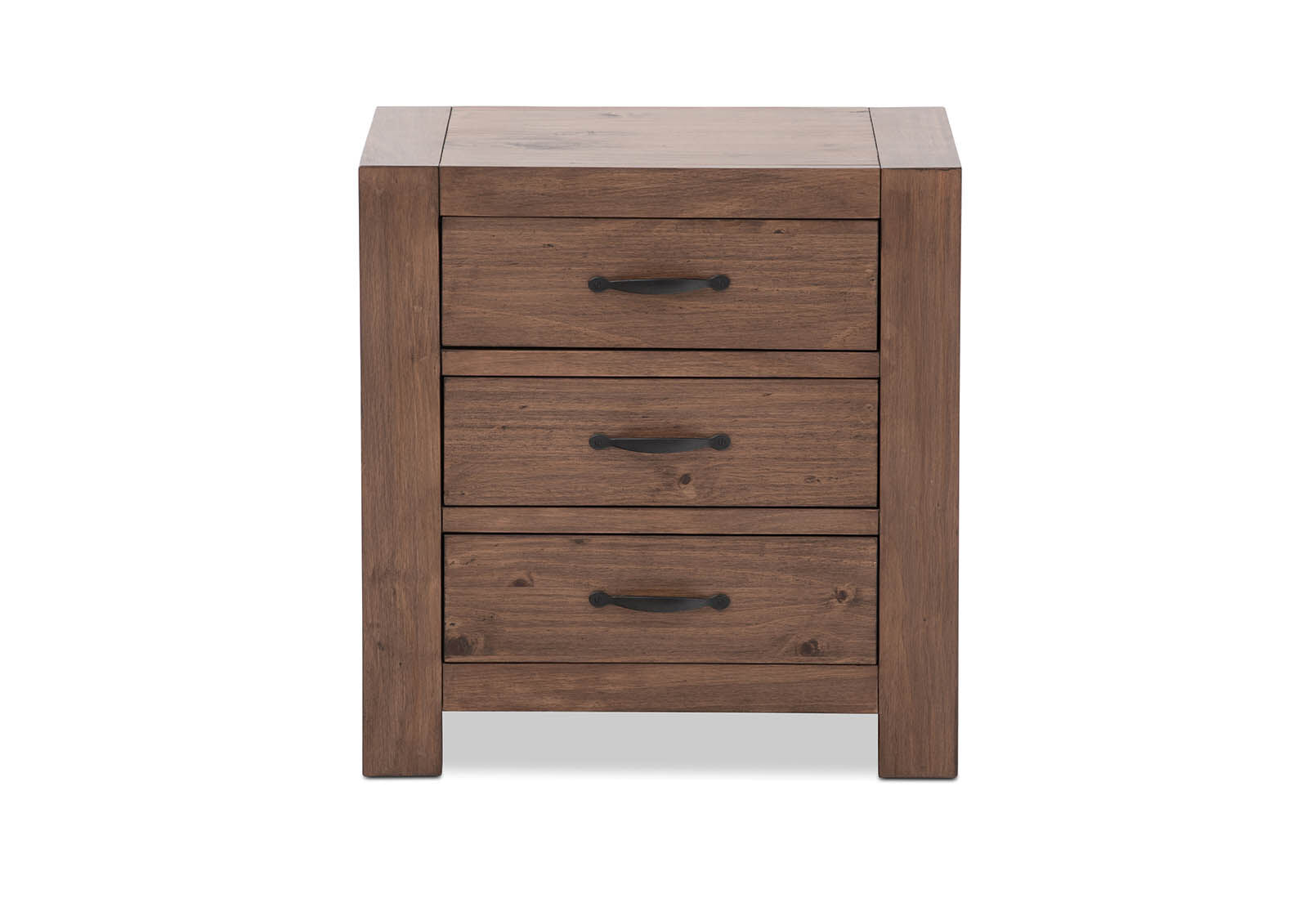 BROOKHAVEN 3 DRAWER BEDSIDE RUSTIC PINE
