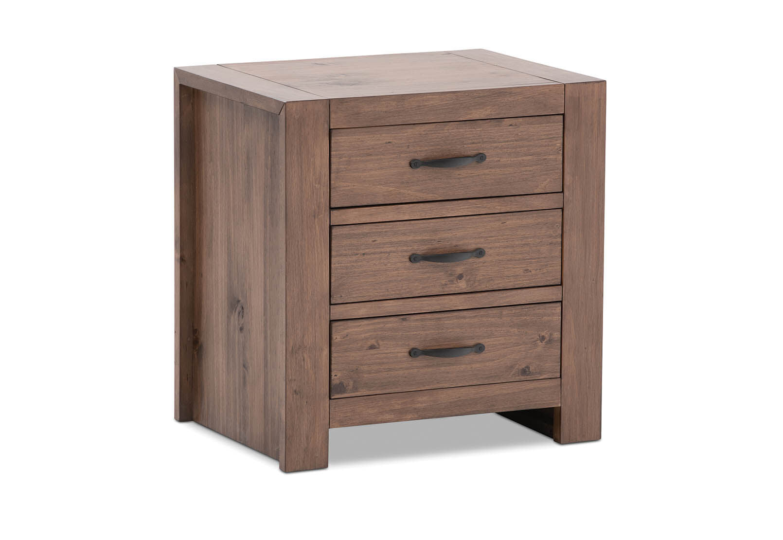 BROOKHAVEN 3 DRAWER BEDSIDE RUSTIC PINE