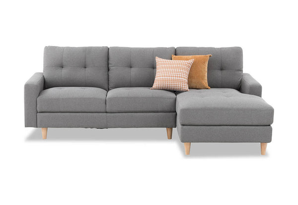 KELLER FABRIC 3 SEAT RHF CHAISE LIGHT GREY