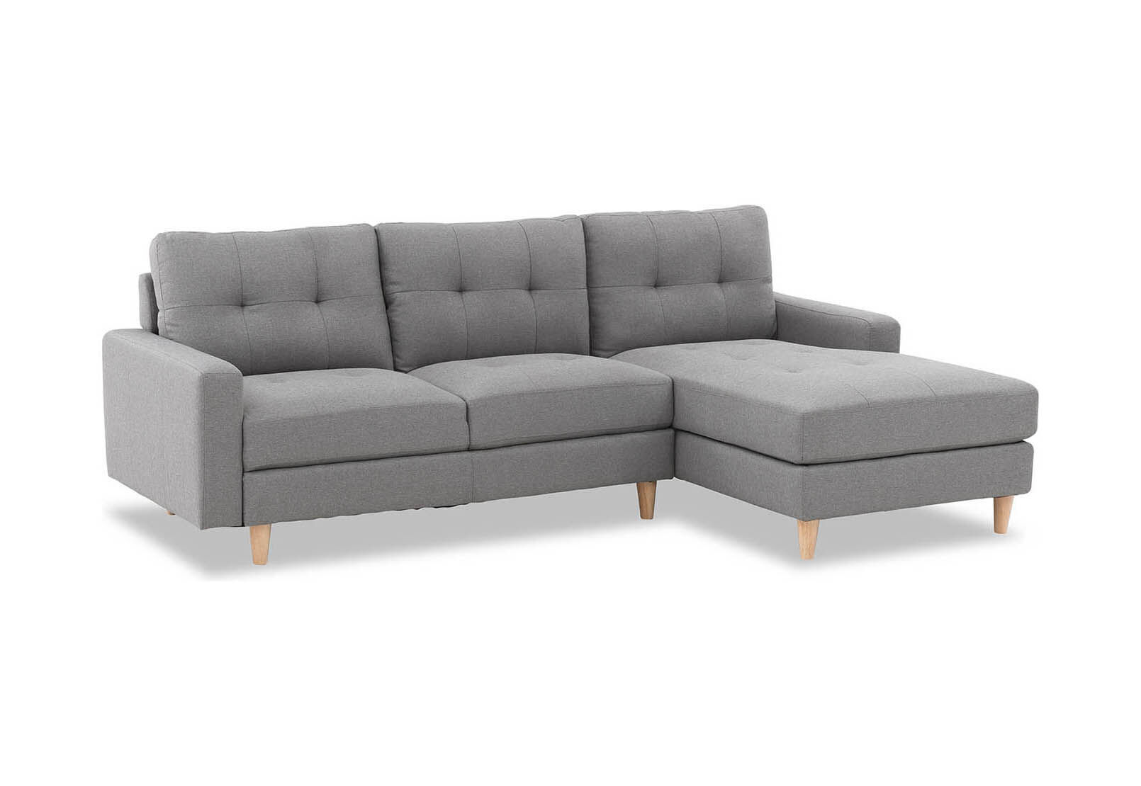 KELLER FABRIC 3 SEAT RHF CHAISE LIGHT GREY