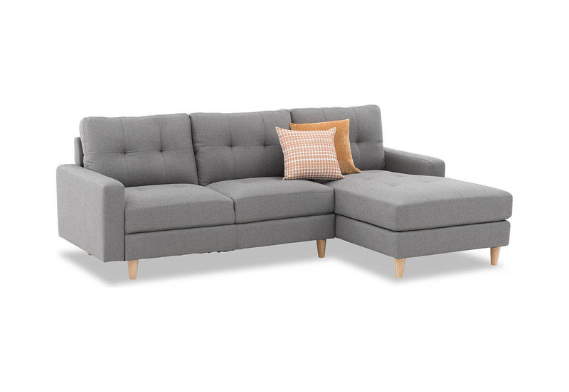 KELLER FABRIC 3 SEAT RHF CHAISE LIGHT GREY