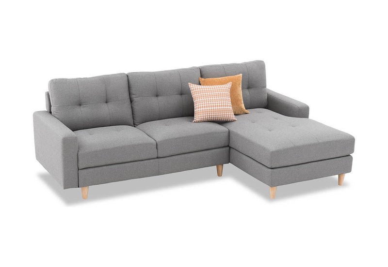 KELLER FABRIC 3 SEAT RHF CHAISE LIGHT GREY