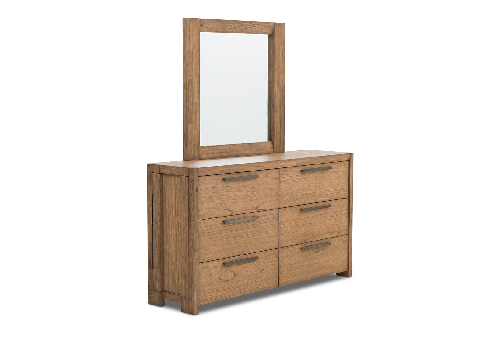 ROMULUS 6 DRAWER DRESSER WITH MIRROR WALNUT