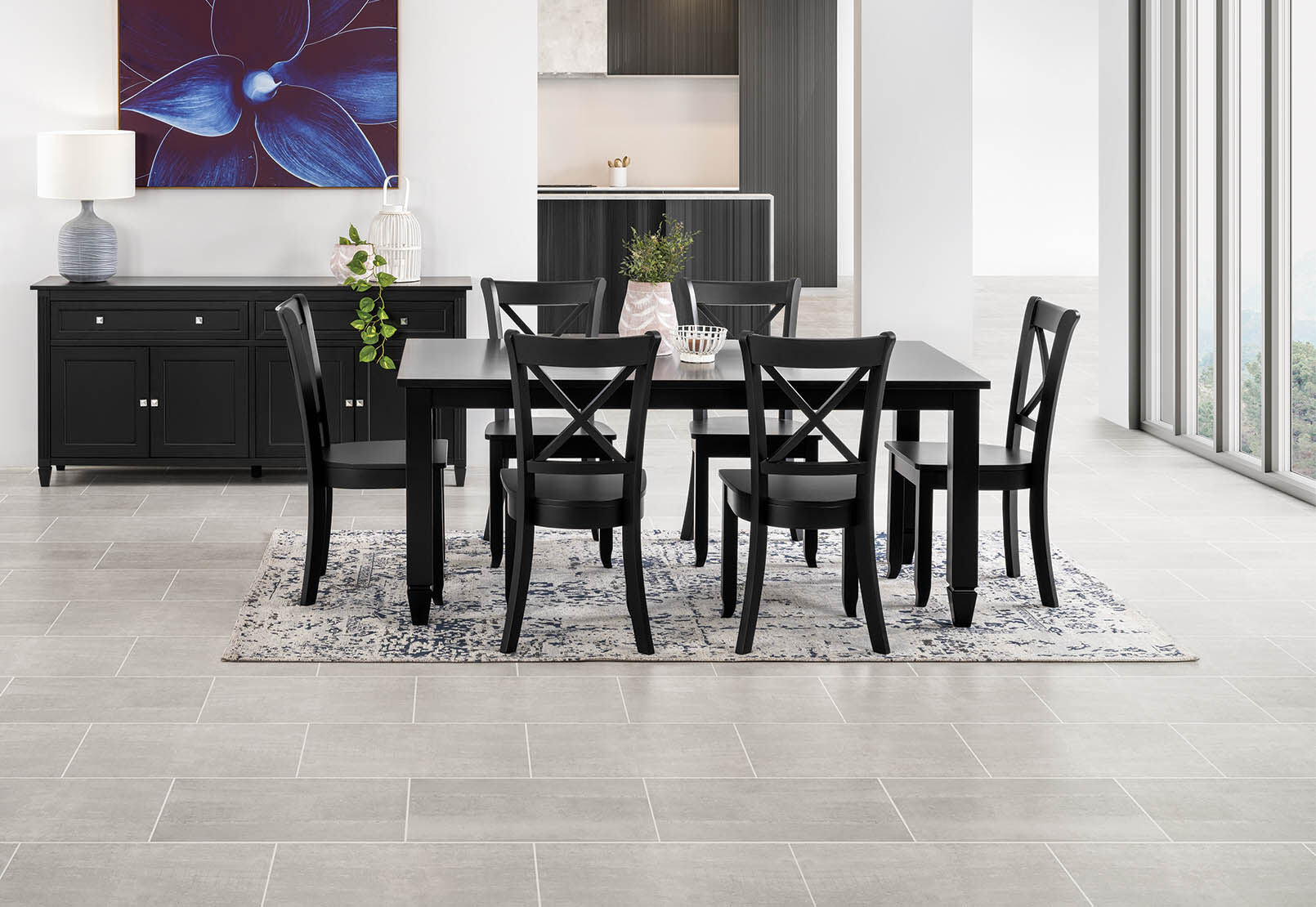 ECHUCA DINING CHAIR 	BLACK