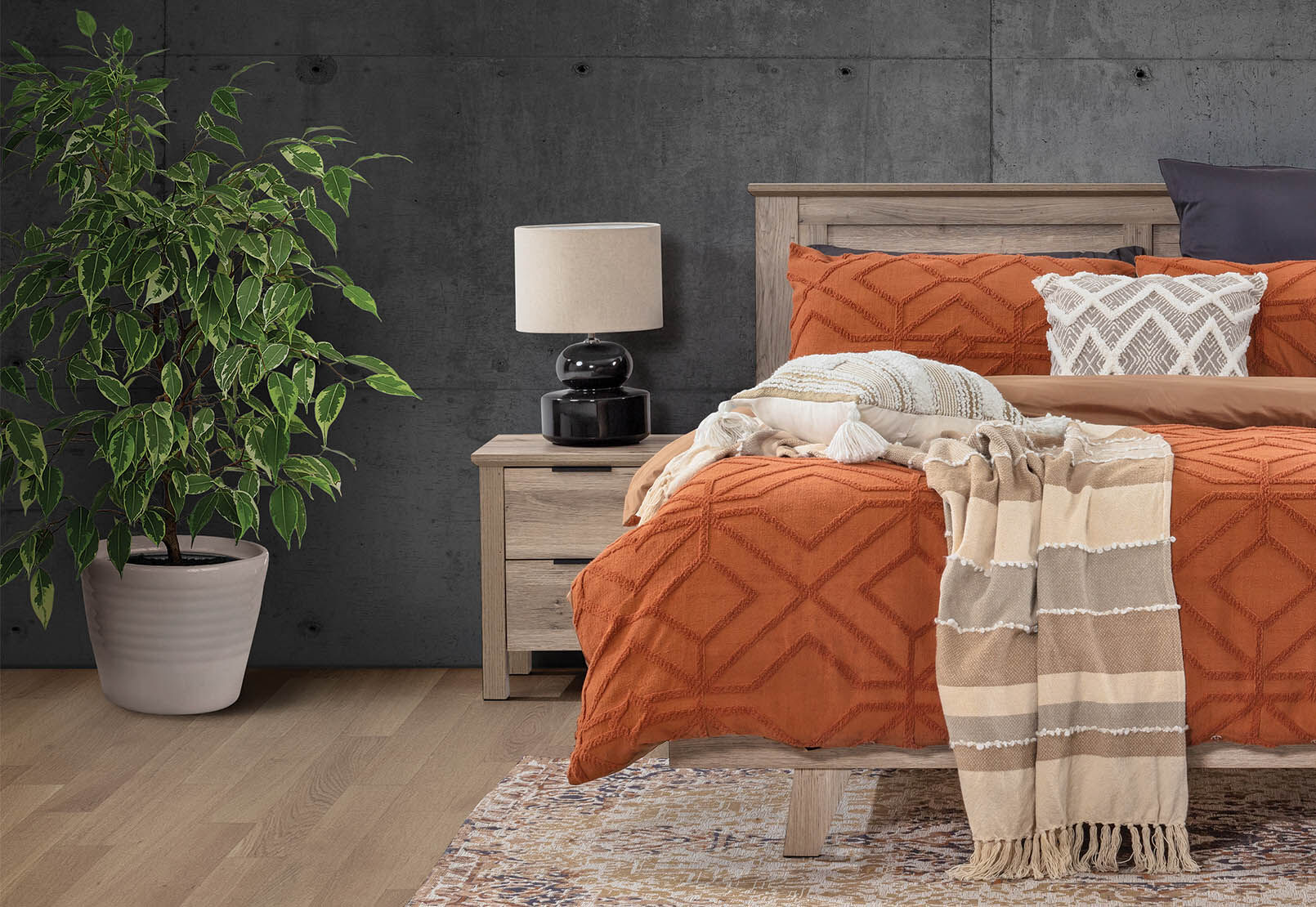 BRADSHAW 2 DRAWER BEDSIDE NATURAL