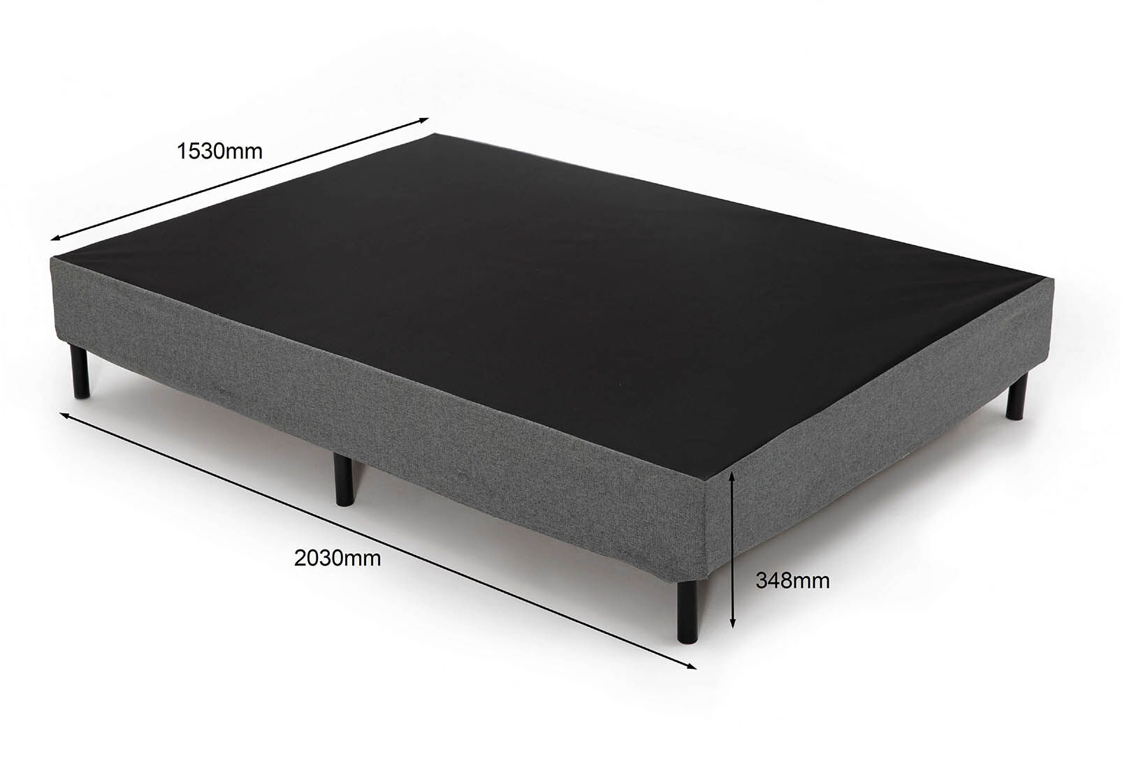 KLEIN QUEEN BED BASE BLACK/GREY