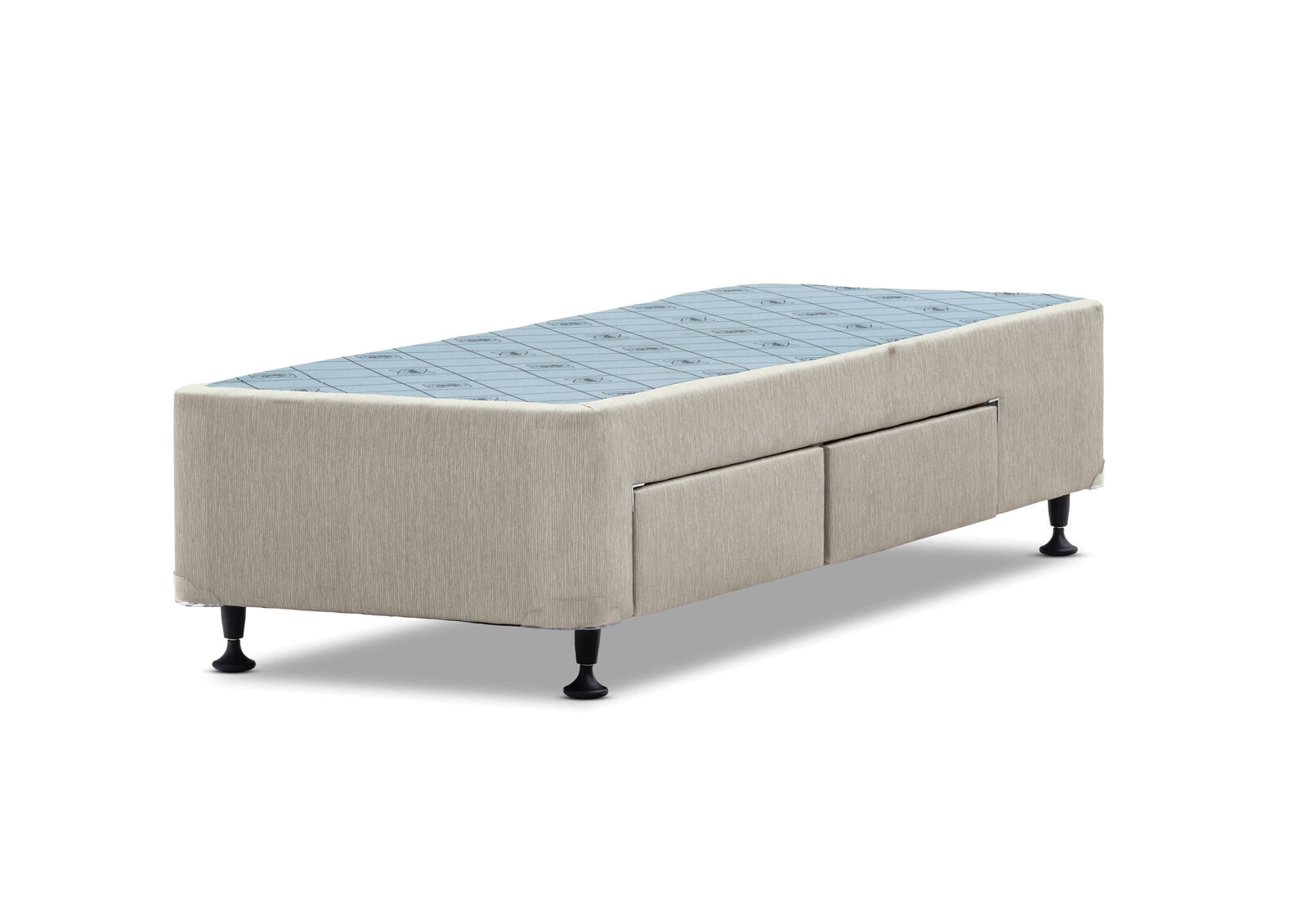POSTUREPEDIC EXQUISITE ACCOLADE DRAWER BASE SINGLE EXTRA LONG WITH RIGHT SIDE DRAWERS DUNE
