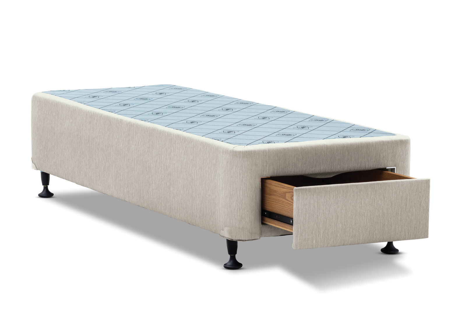 POSTUREPEDIC EXQUISITE ACCOLADE DRAWER BASE KING SINGLE WITH FRONT DRAWERS DUNE