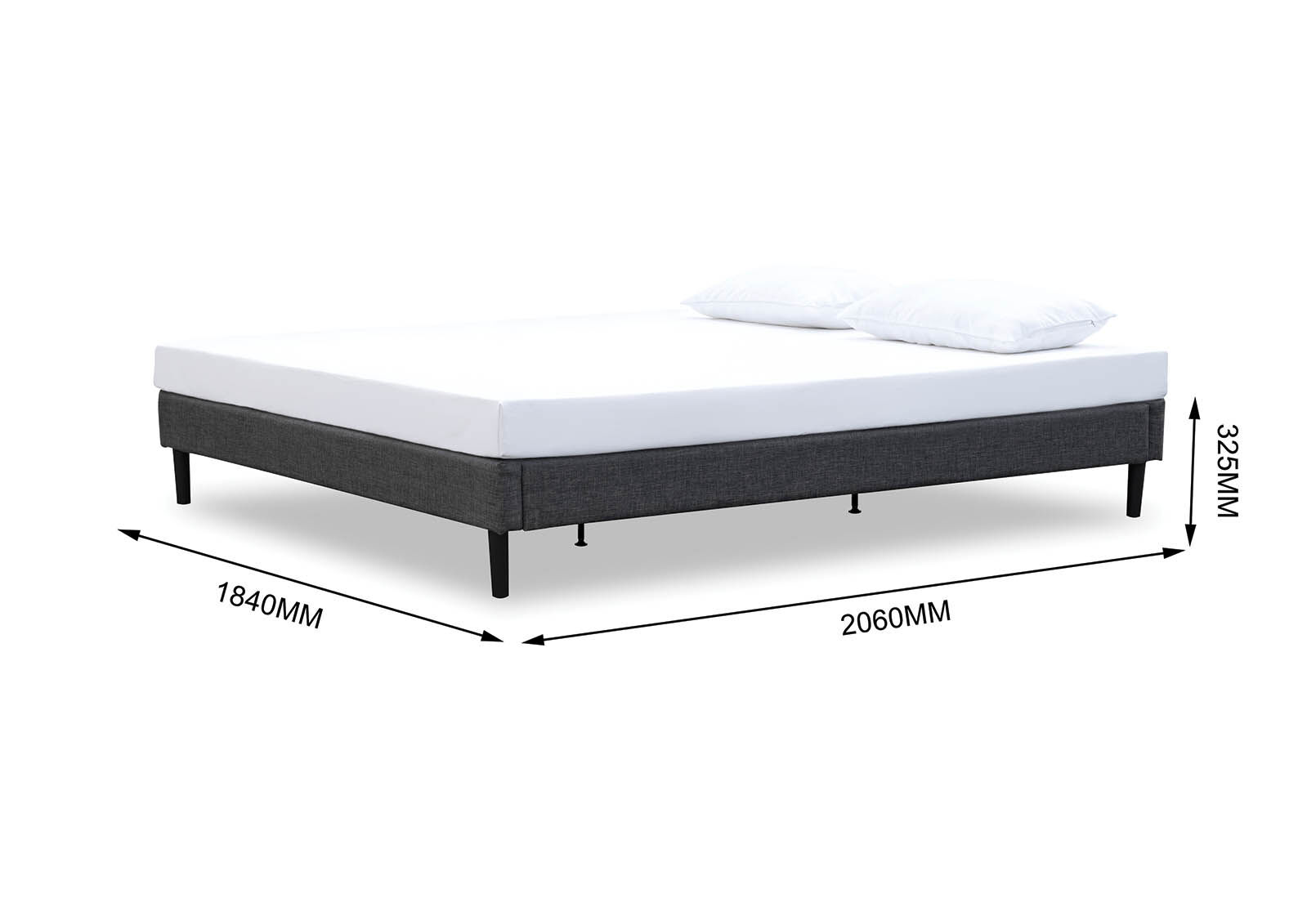 HALL GREY KING BED BASE GREY