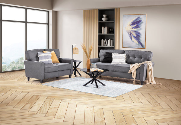 STEVENS CHARCOAL 3 SEAT SOFA CHARCOAL