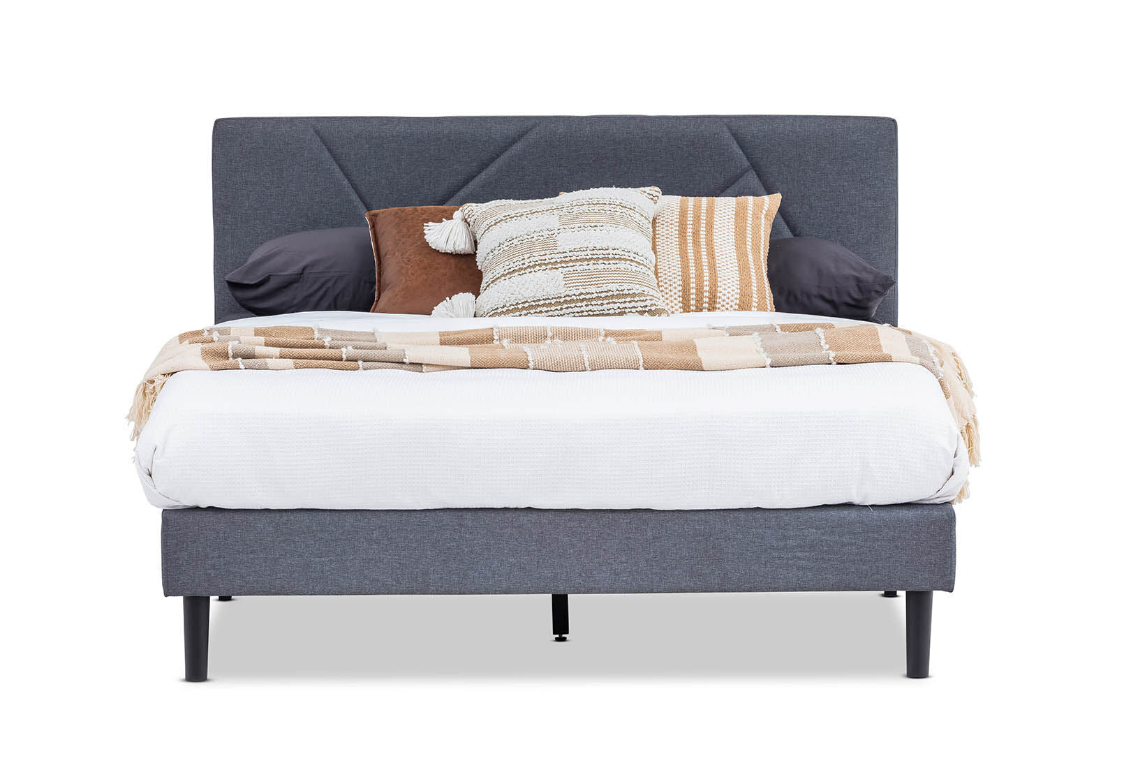 FRAZIER DARK GREY QUEEN BED DARK GREY
