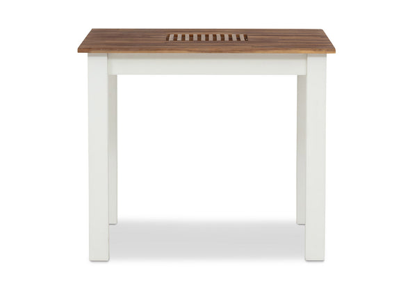 SANTO ANDRE 900 SQUARE DINING TABLE WHITE/PEWTER