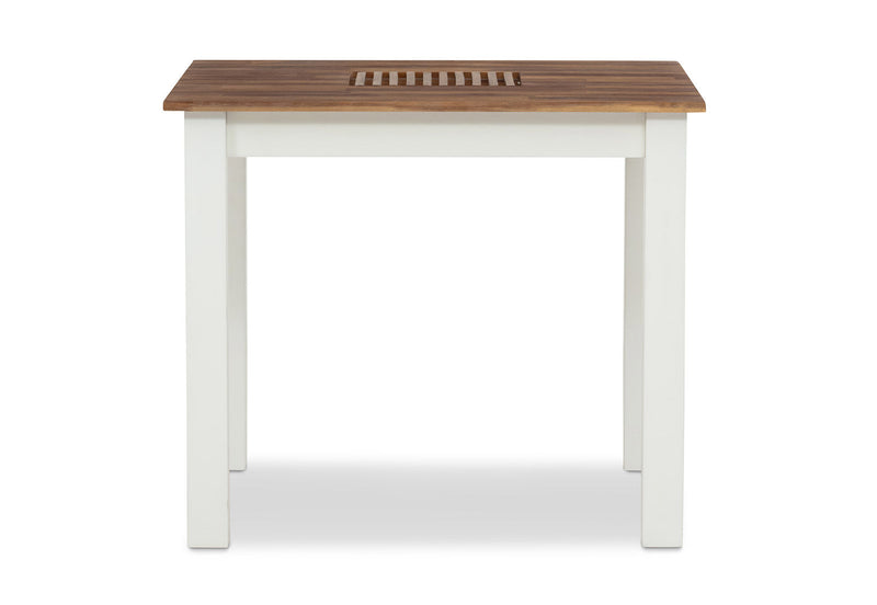 SANTO ANDRE 900 SQUARE DINING TABLE WHITE/PEWTER