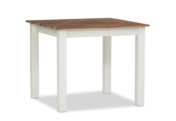 SANTO ANDRE 900 SQUARE DINING TABLE WHITE/PEWTER