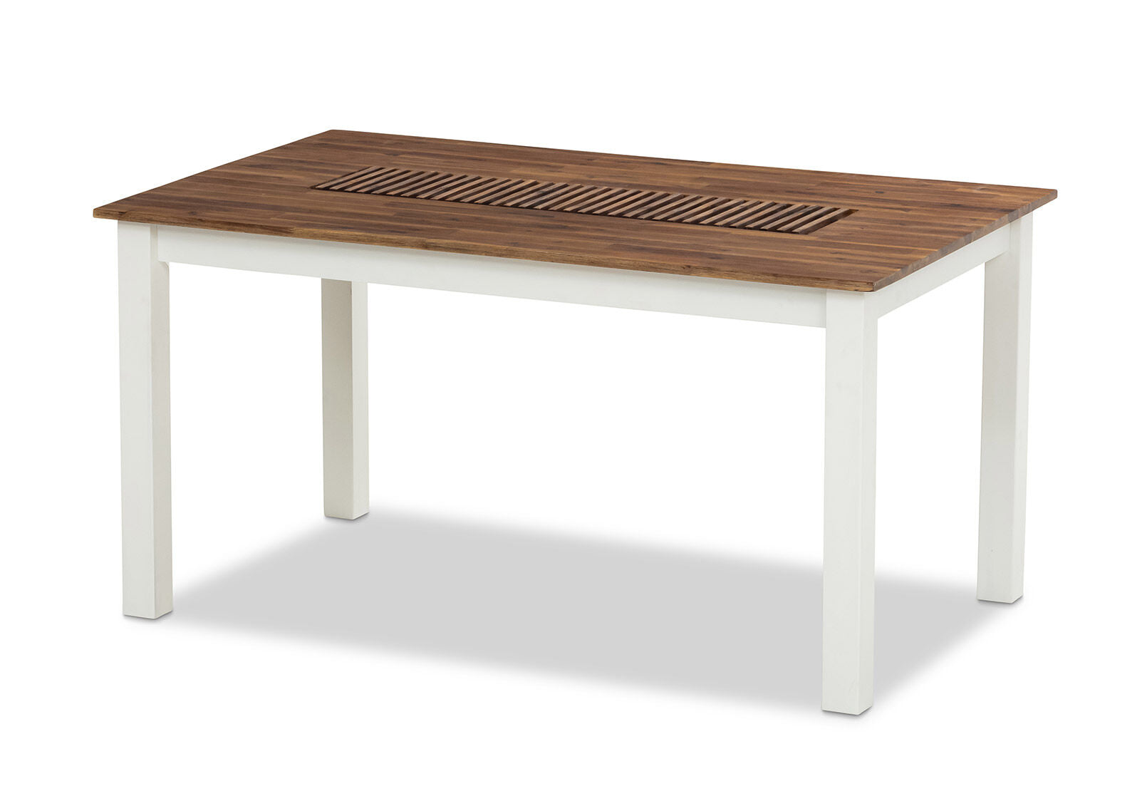 SANTO ANDRE 900 SQUARE DINING TABLE WHITE/PEWTER