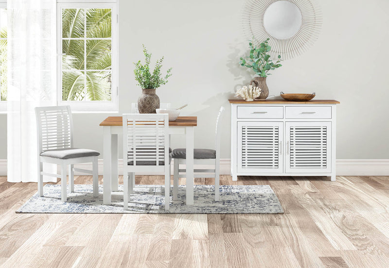 SANTO ANDRE 900 SQUARE DINING TABLE WHITE/PEWTER