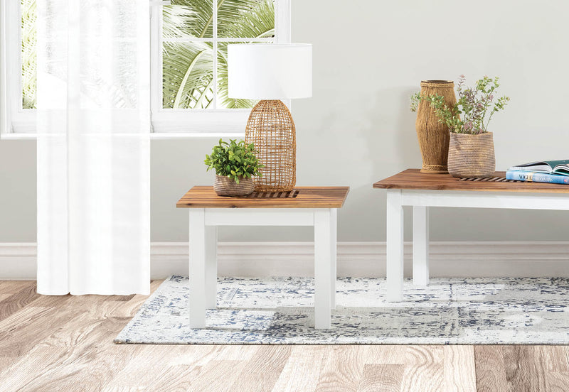 SANTO ANDRE LAMP TABLE WHITE/PEWTER