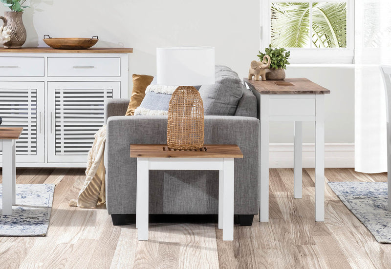 SANTO ANDRE LAMP TABLE WHITE/PEWTER