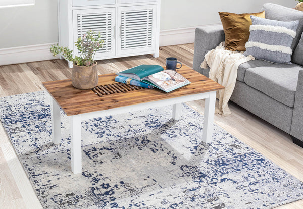 SANTO ANDRE COFFEE TABLE 	WHITE/PEWTER