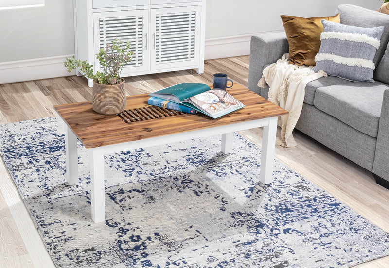 SANTO ANDRE COFFEE TABLE 	WHITE/PEWTER