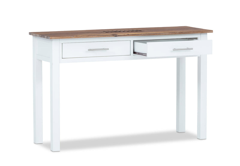 SANTO ANDRE SOFA TABLE WHITE/PEWTER