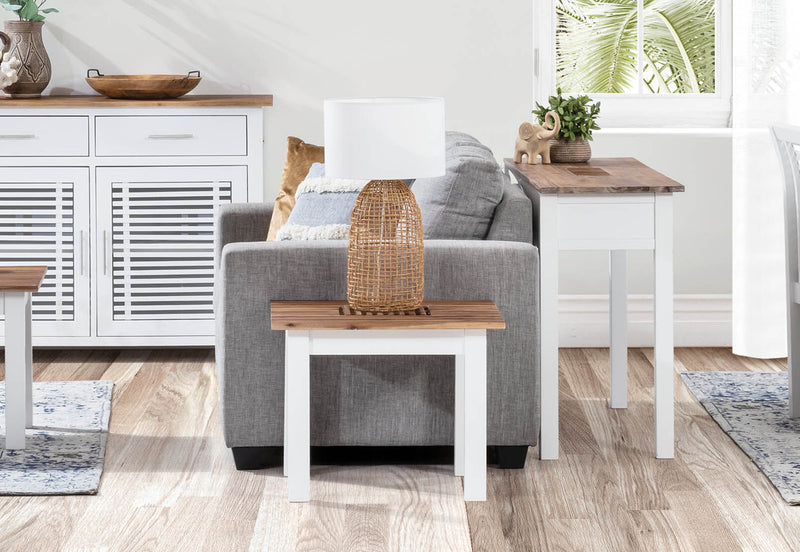 SANTO ANDRE SOFA TABLE WHITE/PEWTER