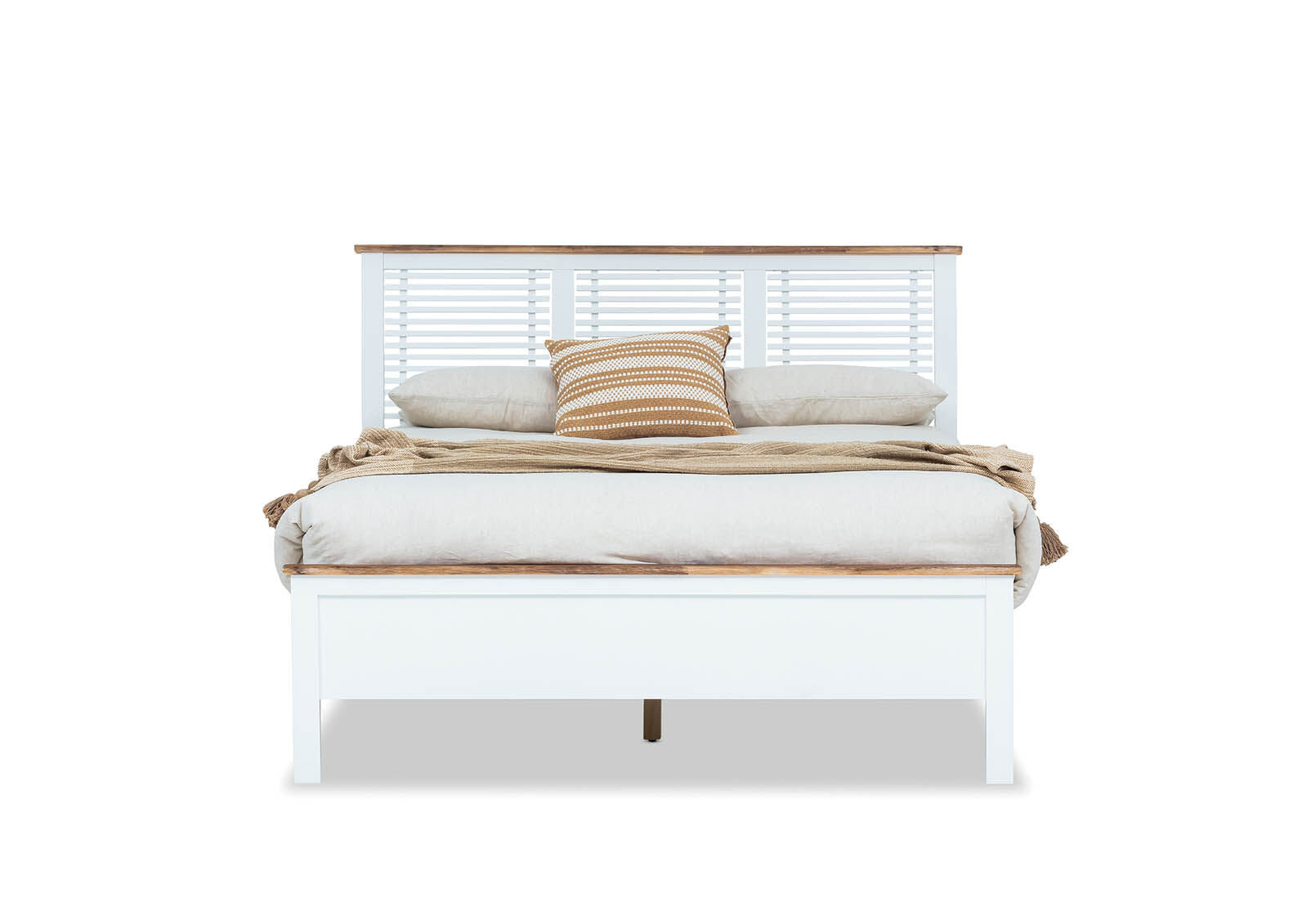 SANTO ANDRE QUEEN BED WHITE/PEWTER