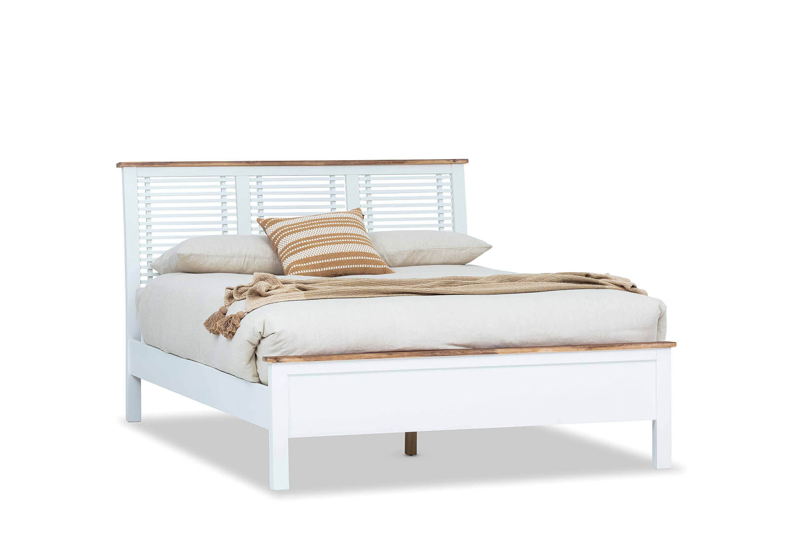 SANTO ANDRE QUEEN BED WHITE/PEWTER