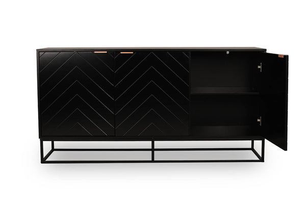 HARDING BLACK 3 DOOR BUFFET BLACK