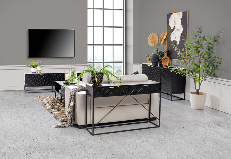 HARDING BLACK 3 DOOR BUFFET BLACK