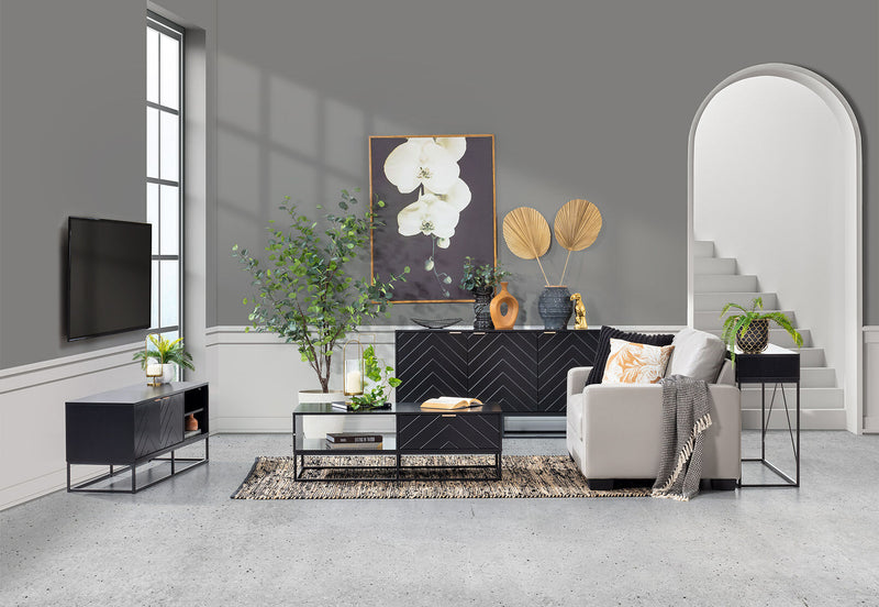 HARDING BLACK 3 DOOR BUFFET BLACK