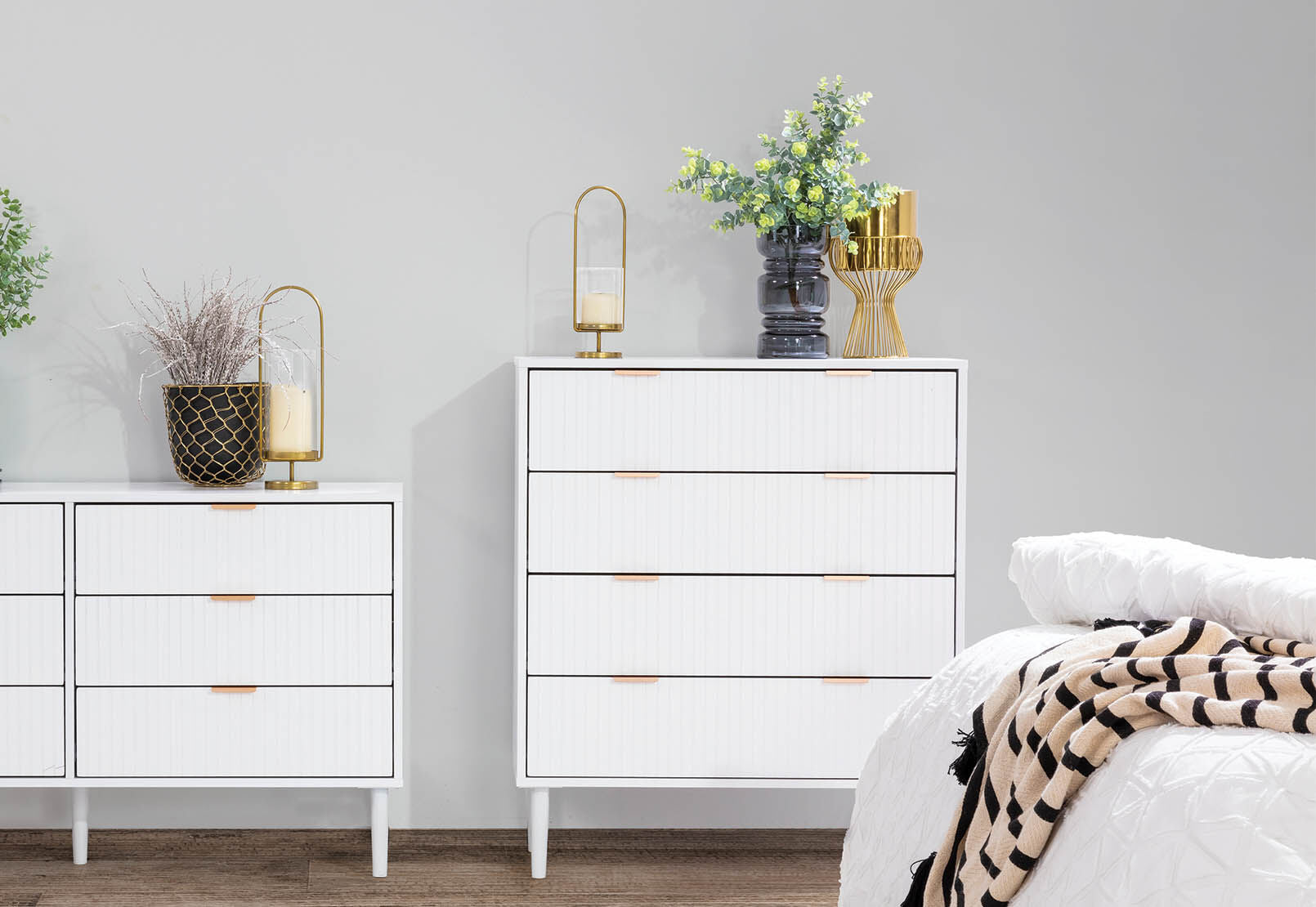 HENSLEY WHITE 4 DRAWER TALL CHEST WHITE