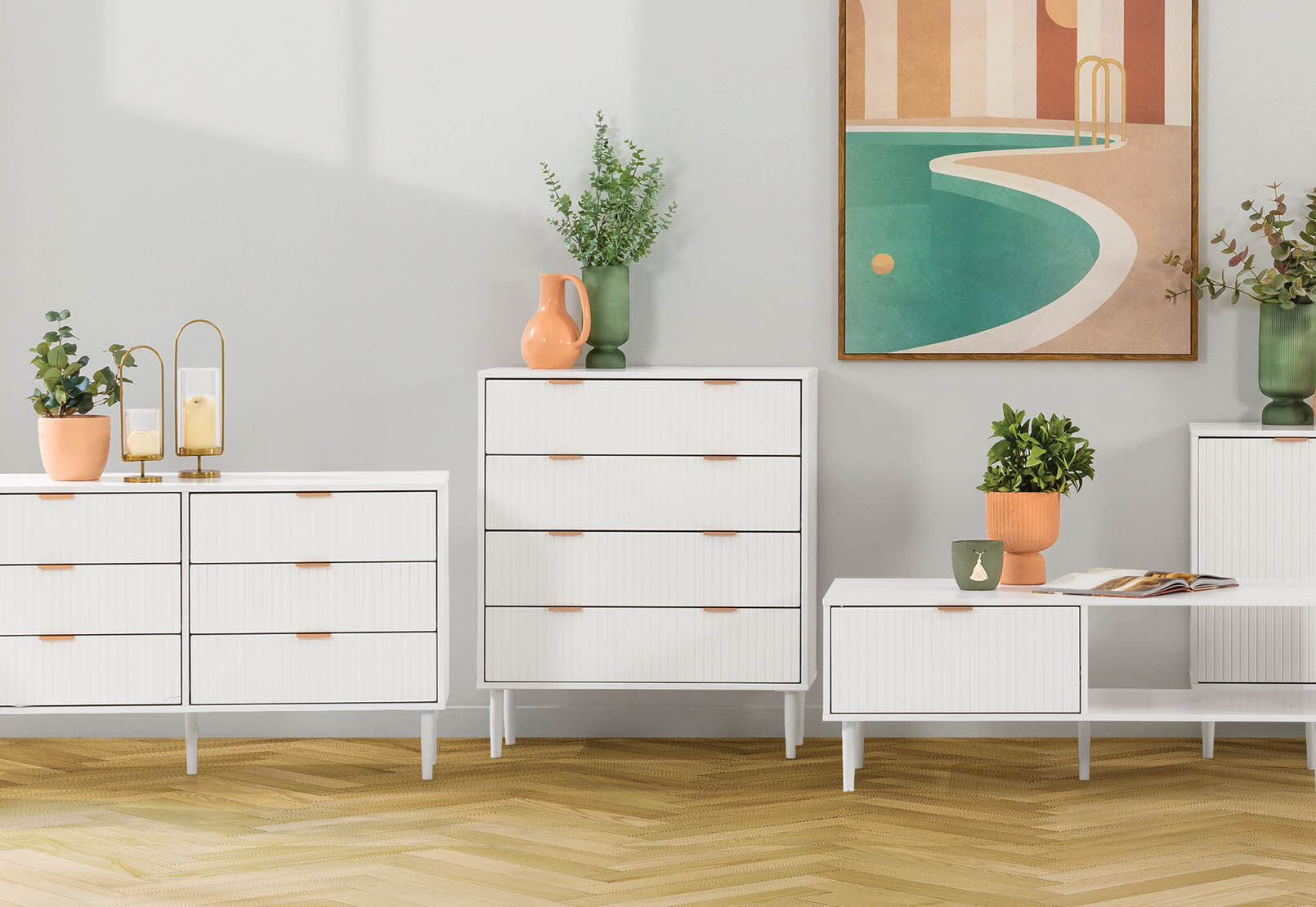 HENSLEY WHITE 4 DRAWER TALL CHEST WHITE