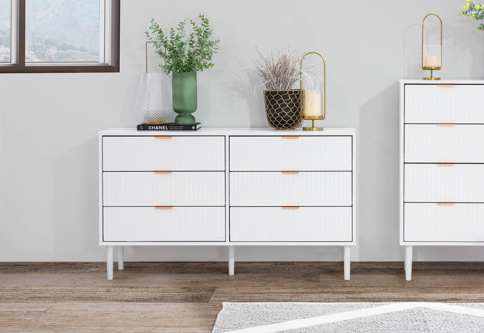 HENSLEY WHITE 6 DRAWER DRESSER WHITE