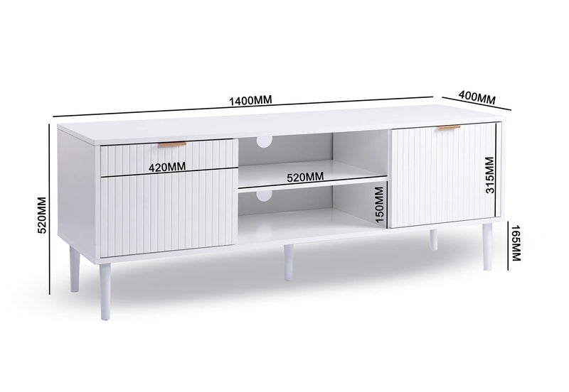 HENSLEY WHITE ENTERTAINMENT UNIT WHITE