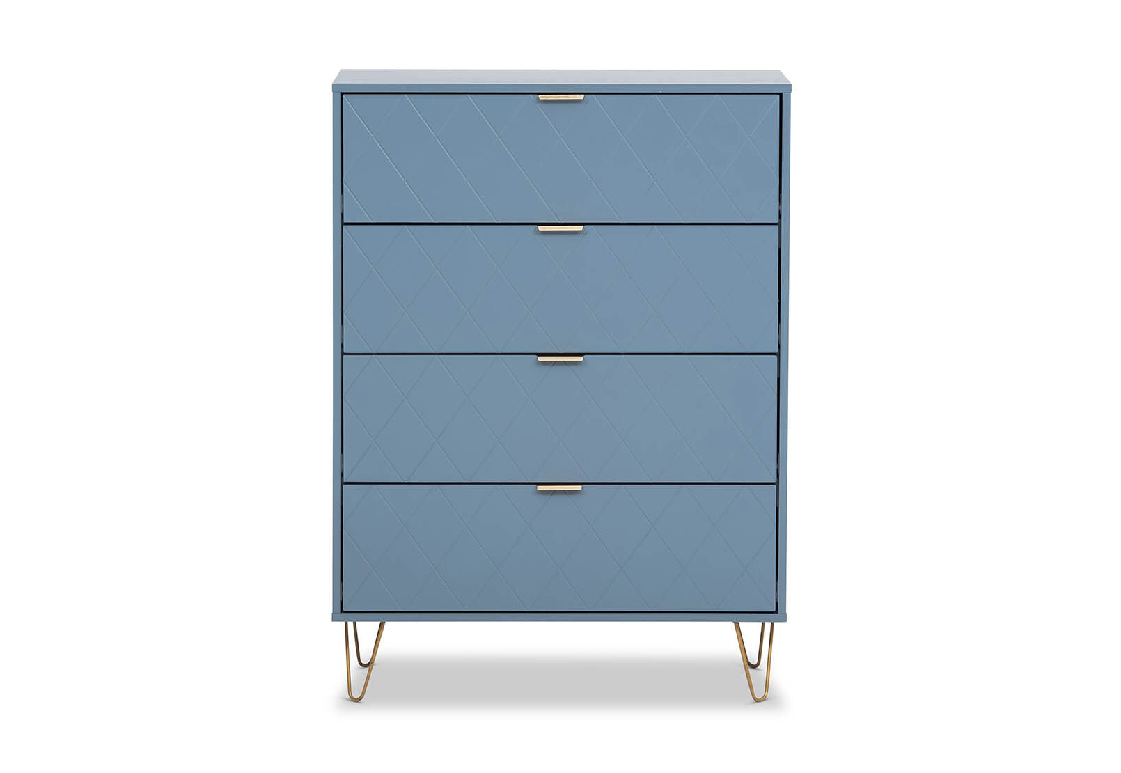 DORSEY BLUE SLATE 4 DRAWER WIDE TALL CHEST BLUE SLATE