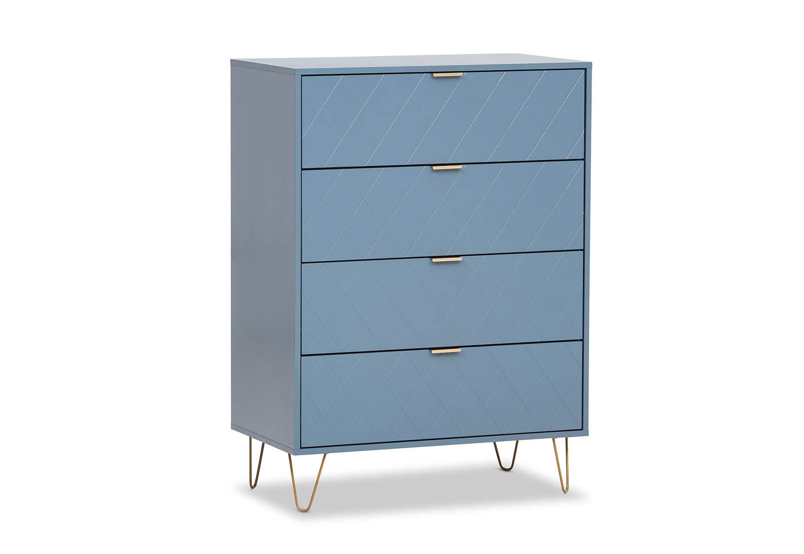 DORSEY BLUE SLATE 4 DRAWER WIDE TALL CHEST BLUE SLATE