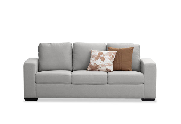 KIRBY FABRIC 3 SEAT SOFA LIGHT GREY