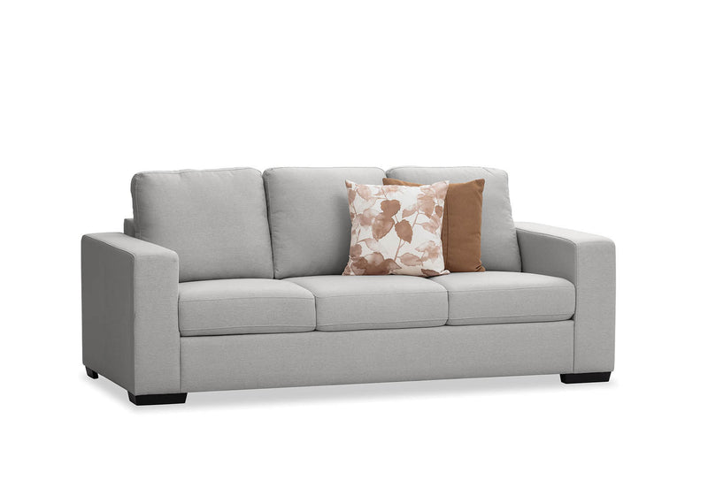 KIRBY FABRIC 3 SEAT SOFA LIGHT GREY