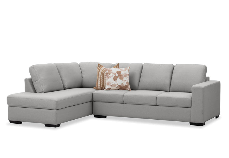 KIRBY FABRIC 4 SEAT LEFT HAND FACING CHAISE LIGHT GREY