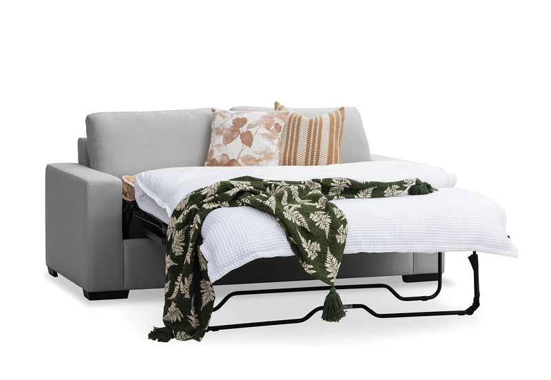 KIRBY FABRIC 3 SEAT SOFA BED LIGHT GREY