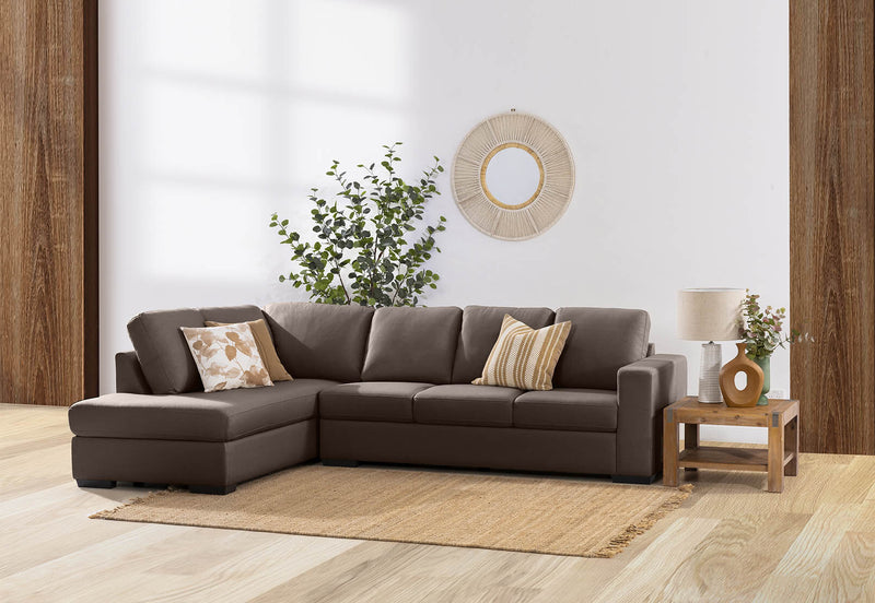 KIRBY FABRIC 4 SEAT LEFT HAND FACING CHAISE COFFEE