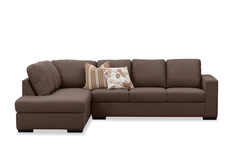 KIRBY FABRIC 4 SEAT LEFT HAND FACING CHAISE COFFEE